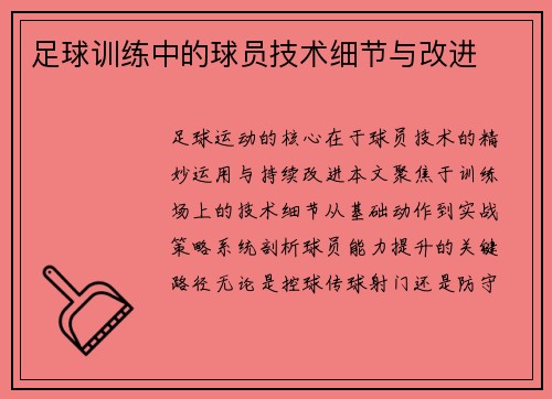 足球训练中的球员技术细节与改进